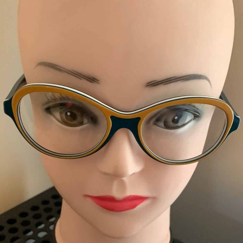 Plein Les Mirettes PLM Eyeglasses Frames France 50 18 140 Green Yellow Glasses